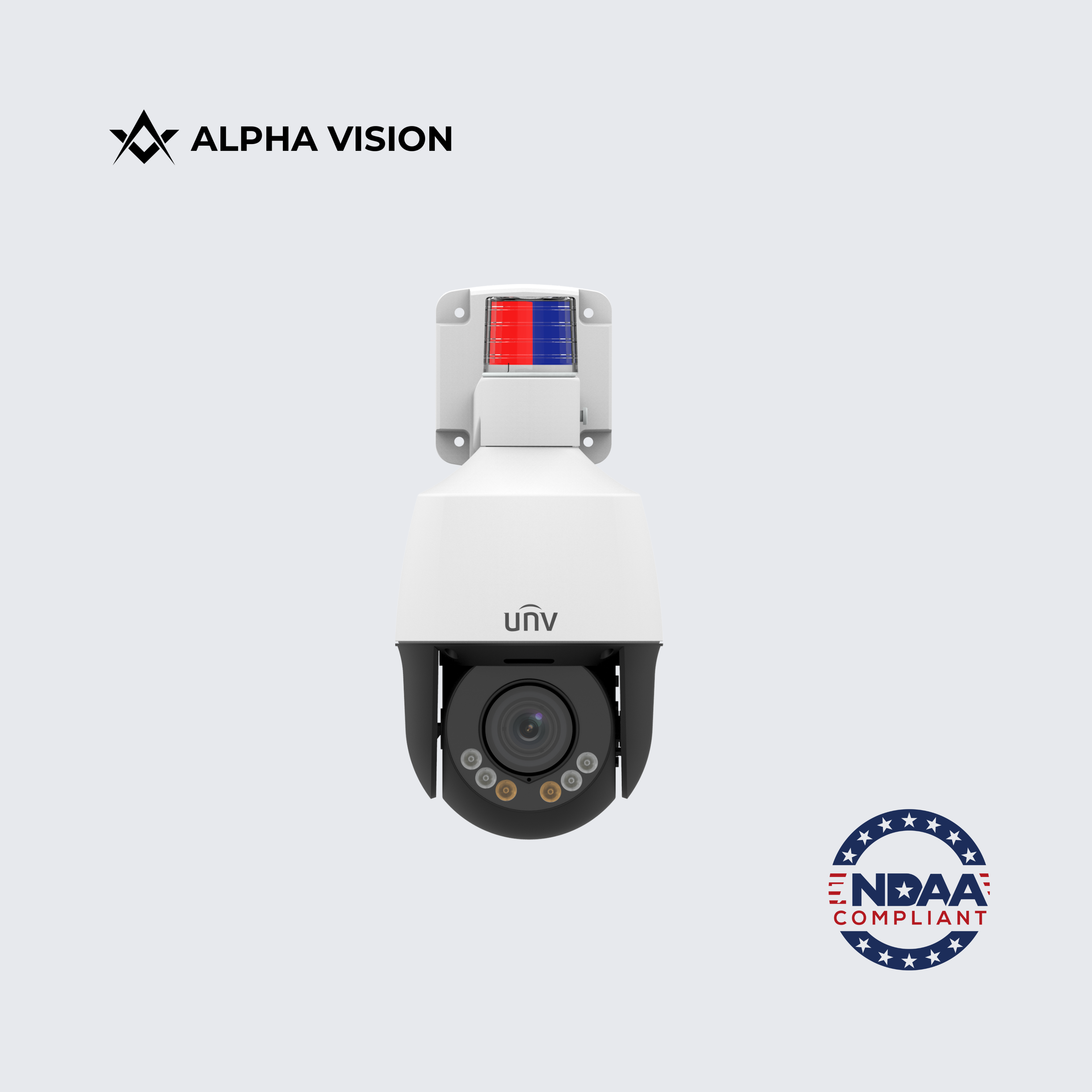 IPC675LFW-AX4DUPKC-VG | Uniview Triguard 5MP 2.8–12mm Motorized Varifocal LightHunter Active Deterrence Mini PTZ Network Camera