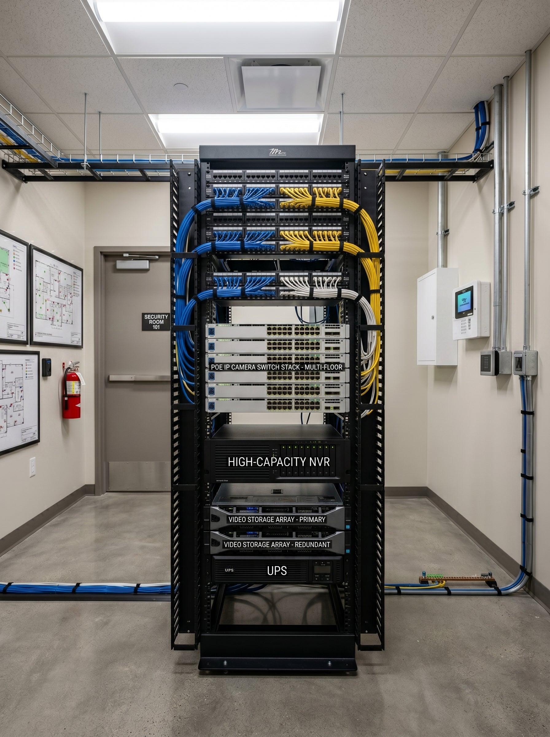 Alpha Vision - Server rack with network cables in a data center setting