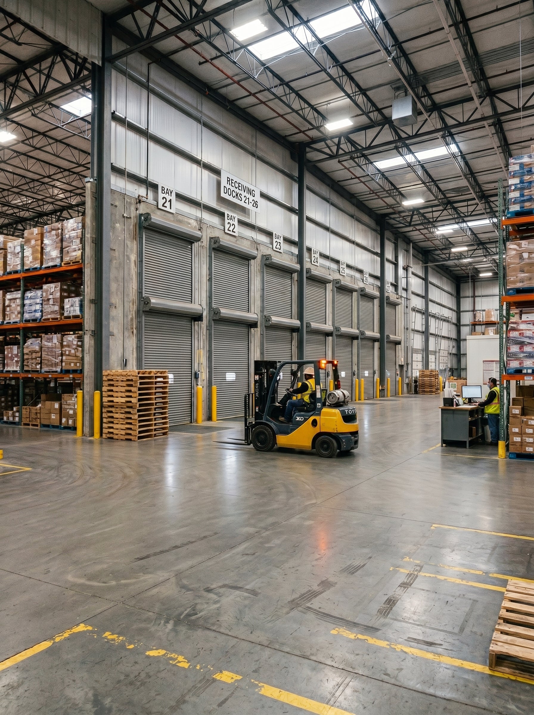 Alpha Vision - Warehouse interior with forklift and pallets
